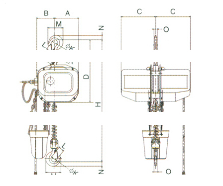 FAM型日本象印電動(dòng)葫蘆結(jié)構(gòu)圖